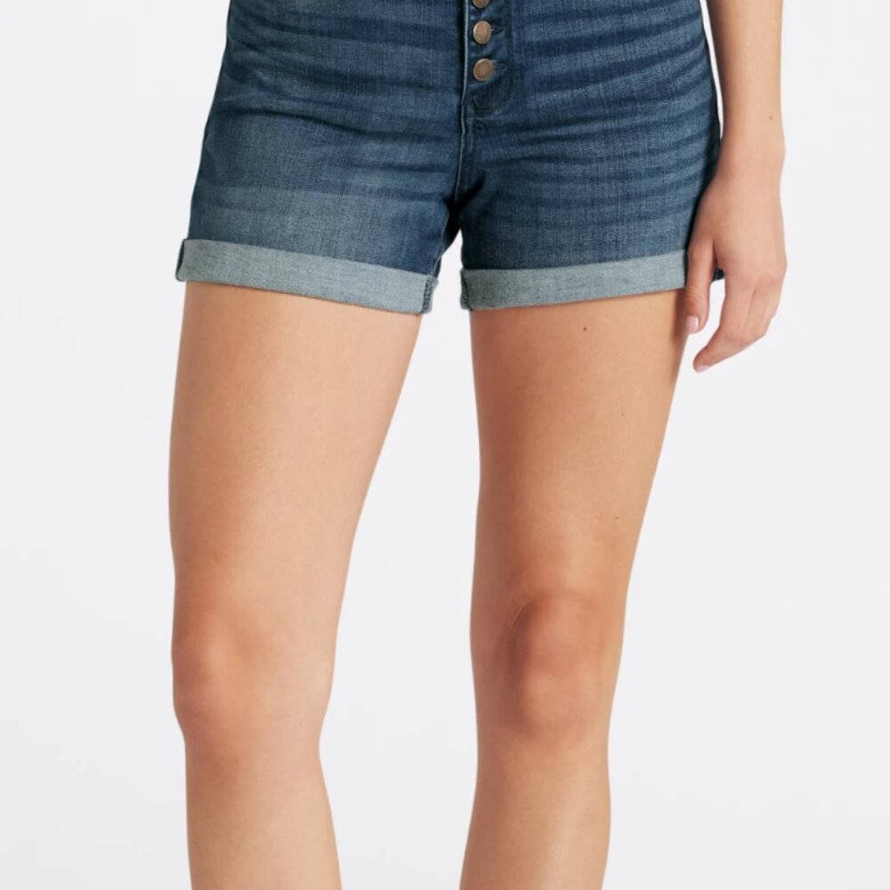 Judy Blue Lillian High Rise Tacked Cuffed Short Size 4